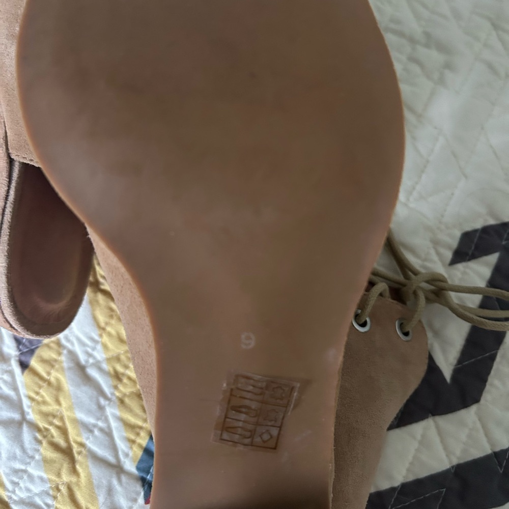 Free People X Jeffrey Campbell Minimal Lace-up Tan Heel- 9- Like New - Picture 7 of 7